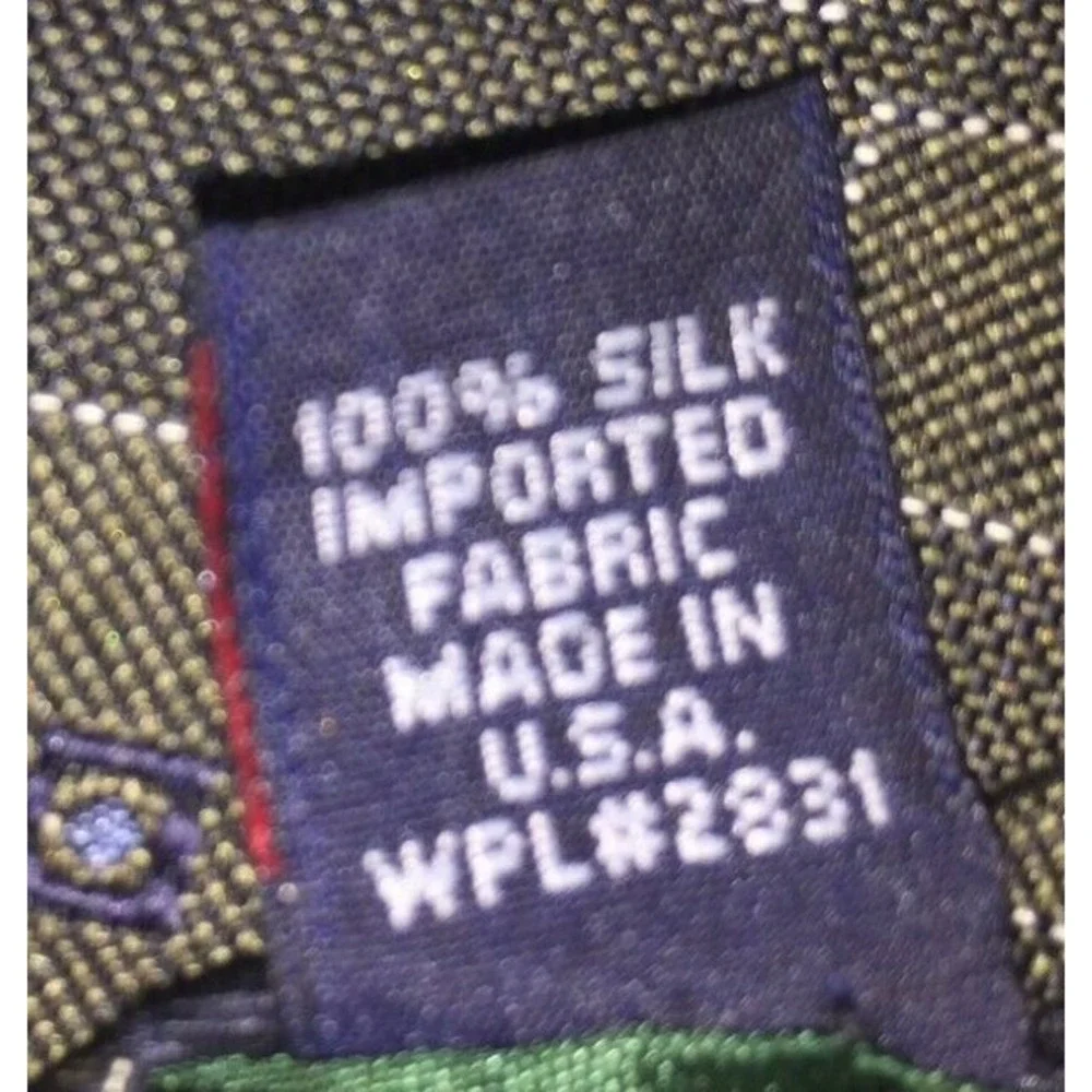NOS Tommy Hilfiger‎ Dark Olive Green Diamond Pattern Silk Neck Tie 58